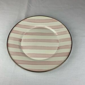 MacKenzie-Childs Blush and Cream Striped Dinner Plate